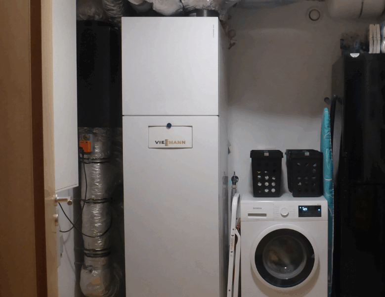 Viessmann Vitotres 343 Wärmepumpe im Passivhaus